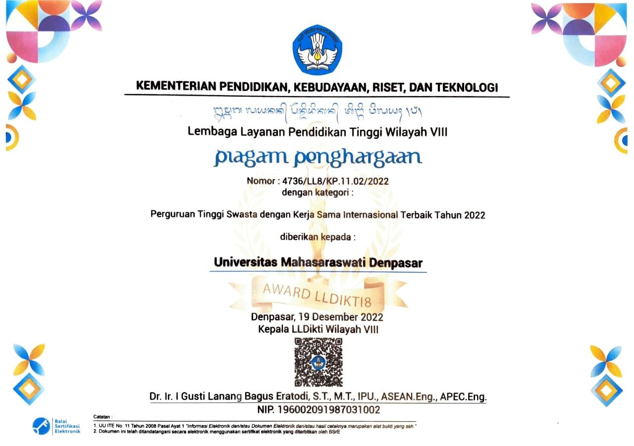 Perguruan Tinggi Swasta dengan Kerja Sama Internasional Terbaik Tahun 2022